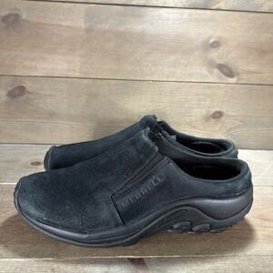 merrell jungle slide womens size 8 shoes balck suede slip on comfort clogs mules